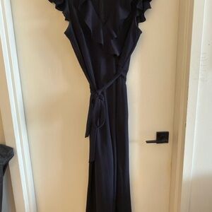 Navy Karl Lagerfeld Ruffle Jumpsuit